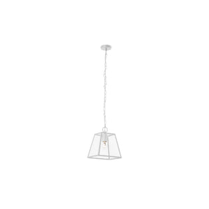 Lampada a Sospensione Amata, Bianco, Vetro, 27,5x27,5x110 cm, EPIKASA