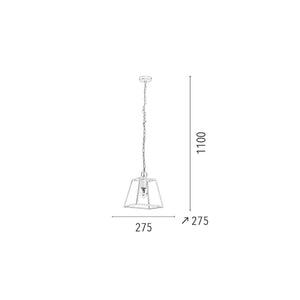 Lampada a Sospensione Amata, Bianco, Vetro, 27,5x27,5x110 cm, EPIKASA