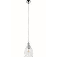 Lampada a Sospensione Nova, Argento, Vetro, 16,5x16,5x105 cm, EPIKASA