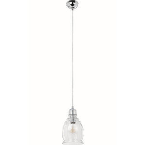 Lampada a Sospensione Nova, Argento, Vetro, 16,5x16,5x105 cm, EPIKASA