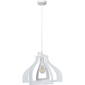 Lampada a Sospensione Justyna, Bianco, Metallo, 53x52x110 cm, EPIKASA