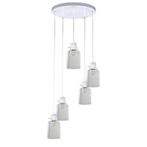 Lampada a Sospensione Alessandro, Bianco, Vetro, 48x48x105 cm, EPIKASA