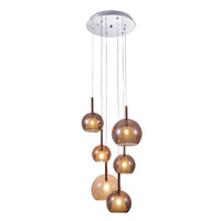 Lampada a Sospensione Bellezia, Beige, Vetro, 40x40x150 cm, EPIKASA