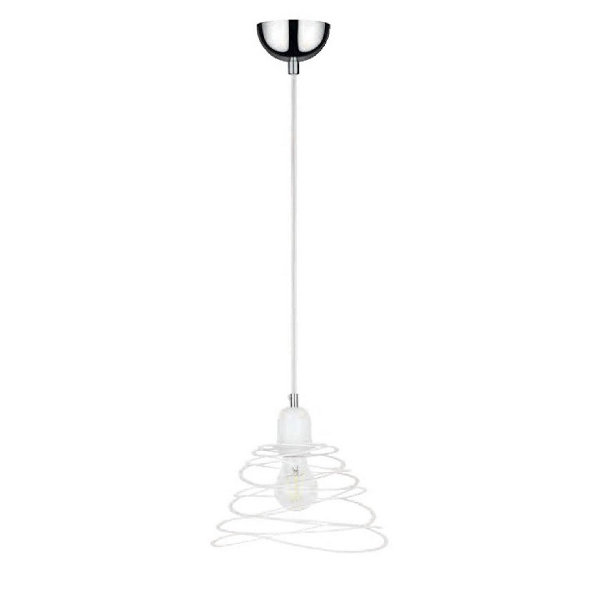 Lampada a Sospensione Komet, Argento, Metallo, 24,5x24,5x120 cm, EPIKASA