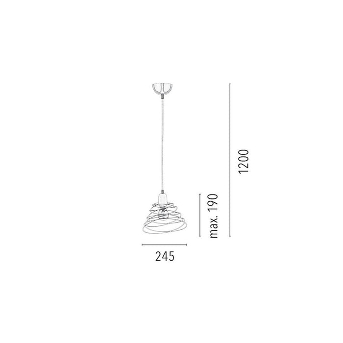 Lampada a Sospensione Komet, Argento, Metallo, 24,5x24,5x120 cm, EPIKASA