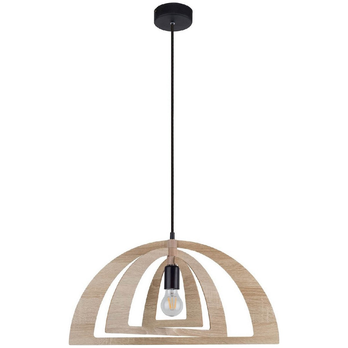 Lampada a Sospensione Jagoda, Marrone, Legno, 56,5x56,5x28 cm, EPIKASA