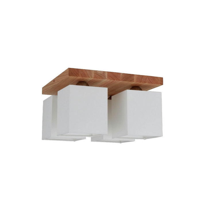 Lampada a Soffitto Jonna, Marrone, Legno, 34x34x20,5 cm, EPIKASA