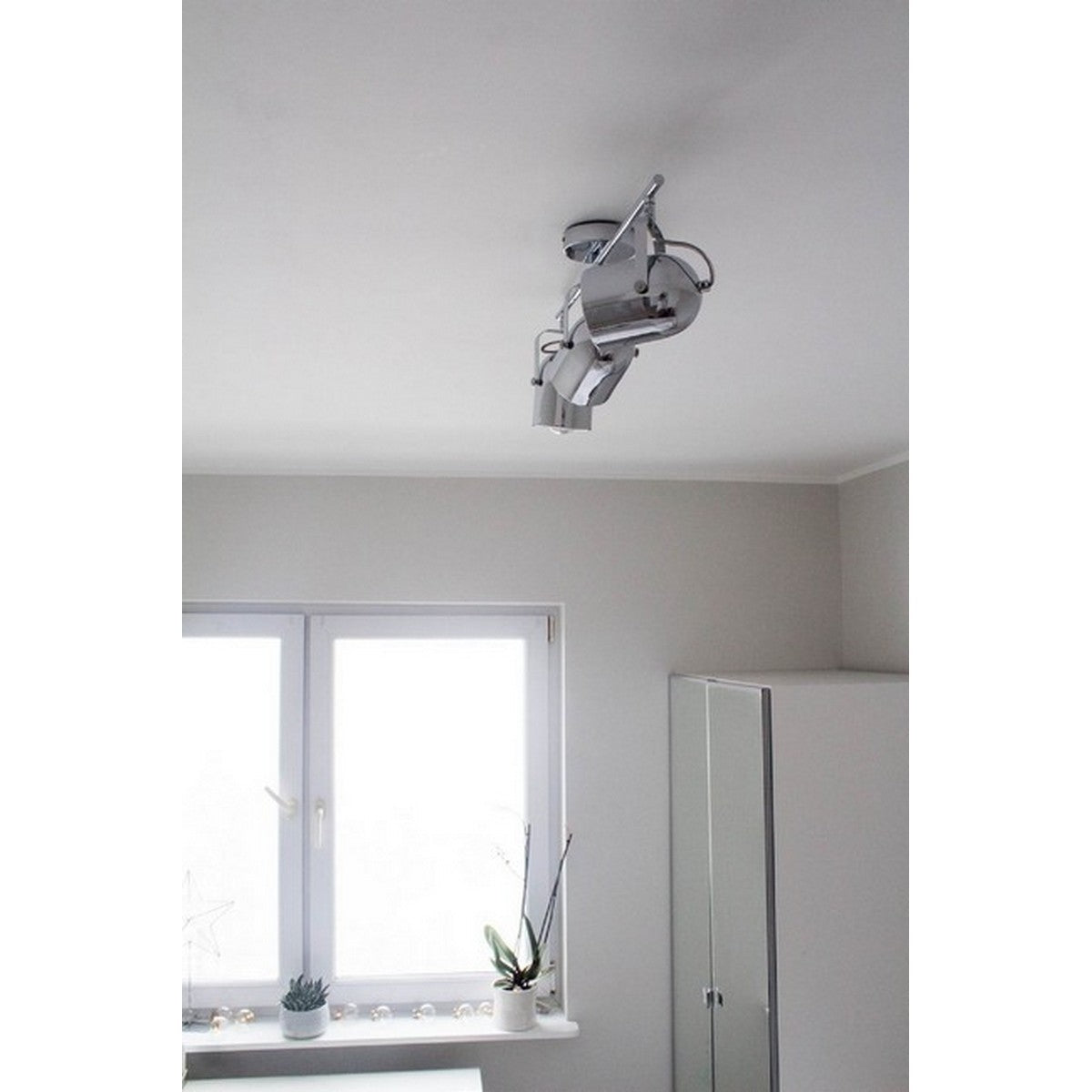 Lampada a Soffitto Inga, Argento, Metallo, 63,5x13,5x21 cm, EPIKASA