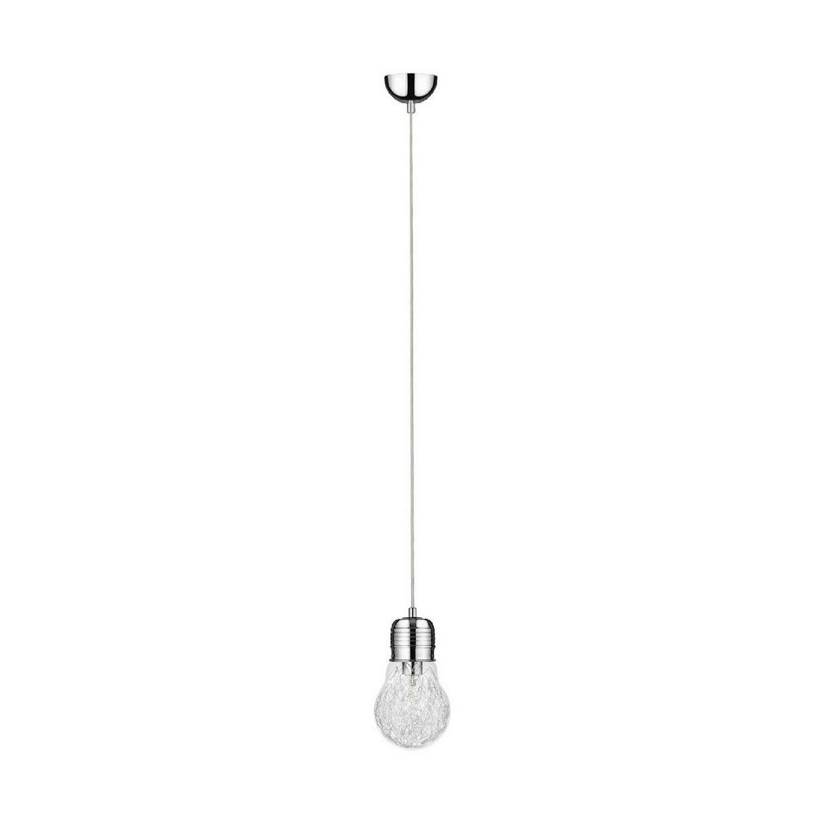 Lampada a Sospensione Bulb, Argento, Metallo, 20x20x100 cm, EPIKASA