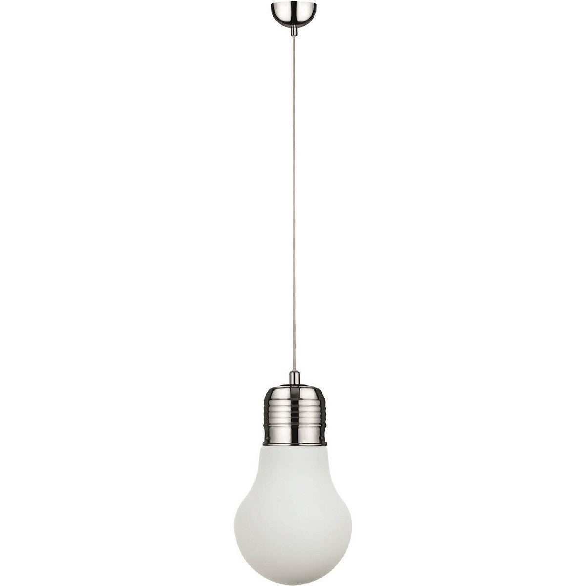 Lampada a Sospensione Bulb, Argento, Metallo, 30x30x138 cm, EPIKASA