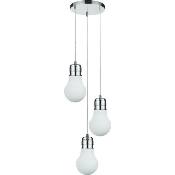 Lampada a Sospensione Bulb, Argento, Metallo, 33x33x125 cm, EPIKASA