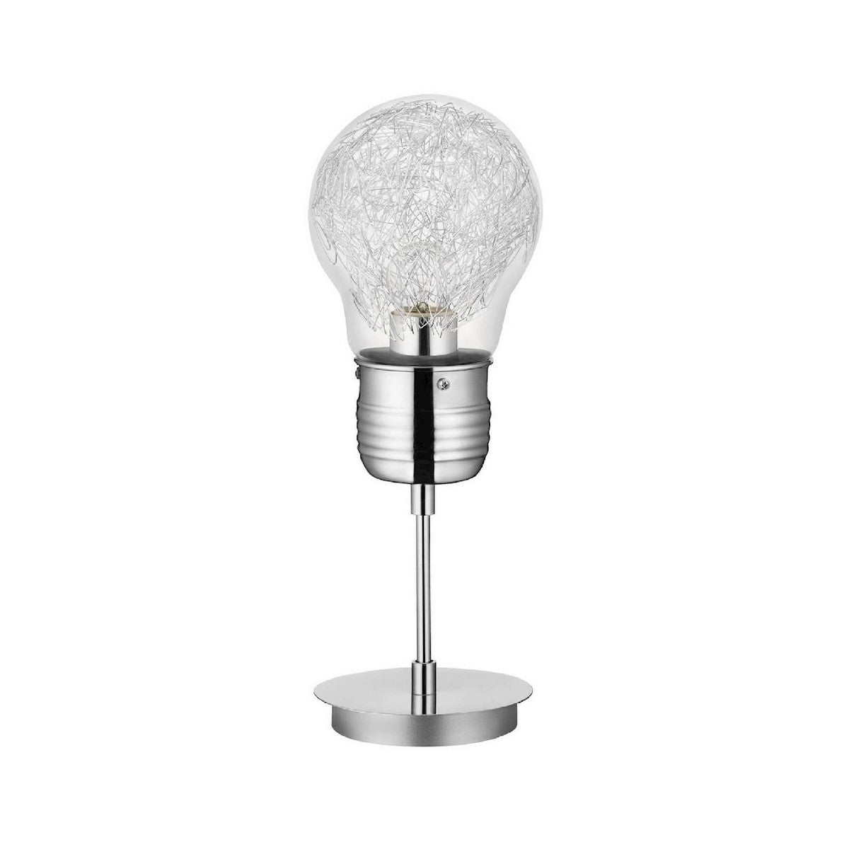 Lampada da Tavolo Bulb, Argento, Metallo, 14,5x14,5x40 cm, EPIKASA