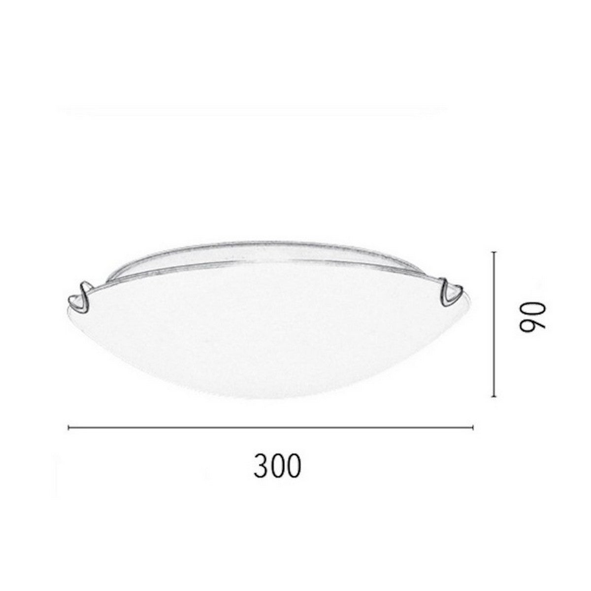 Lampada a Soffitto Circle, Bianco, Vetro, 30x30x9 cm, EPIKASA