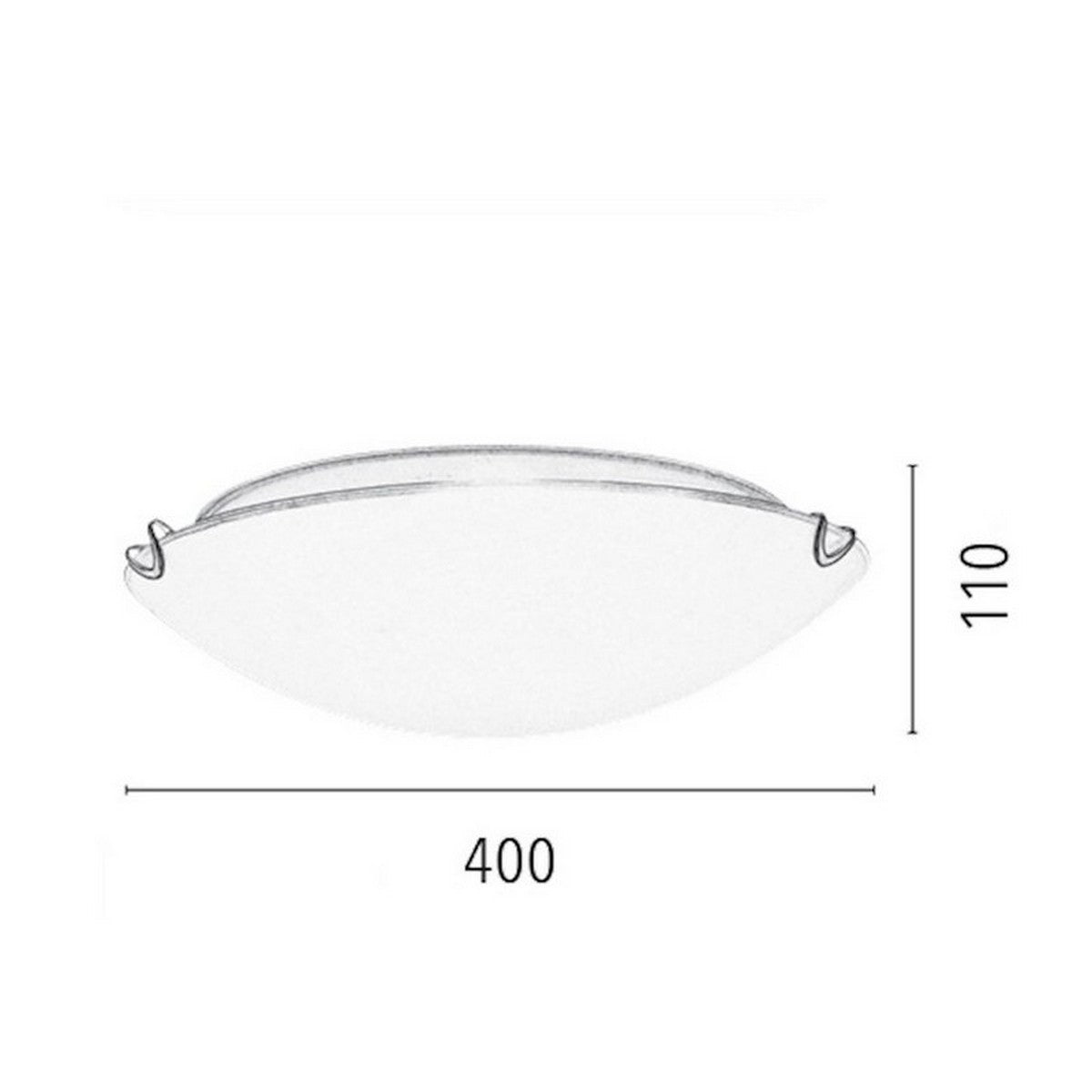 Lampada a Soffitto Circle, Bianco, Vetro, 40x40x11 cm, EPIKASA