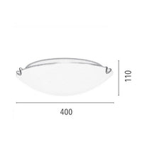 Lampada a Soffitto Circle, Bianco, Vetro, 40x40x11 cm, EPIKASA