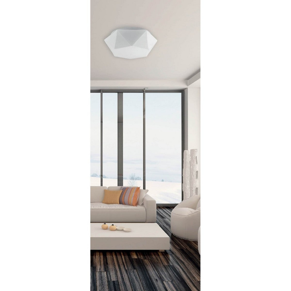 Lampada a Soffitto Gea, Bianco, Vetro, 35x35x12,5 cm, EPIKASA