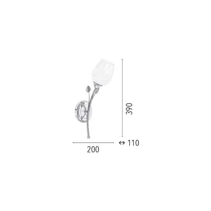 Lampada a Parete Stilo, Argento, Metallo, 20x11x39 cm, EPIKASA