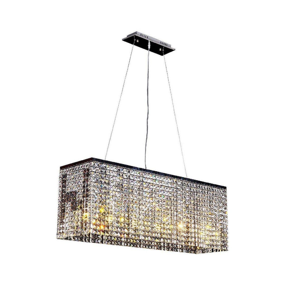 Lampada a Sospensione Euphoria, Argento, Cristallo, 110x30x112 cm, EPIKASA