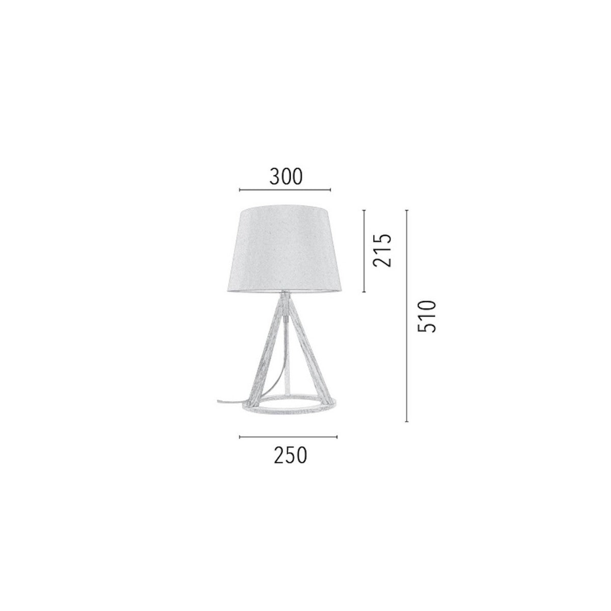 Lampada da Tavolo Konan, Multicolore, Legno, 30x30x51 cm, EPIKASA