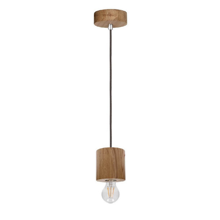 Lampada a Sospensione Trongo, Marrone, Legno, 8x8x110 cm, EPIKASA