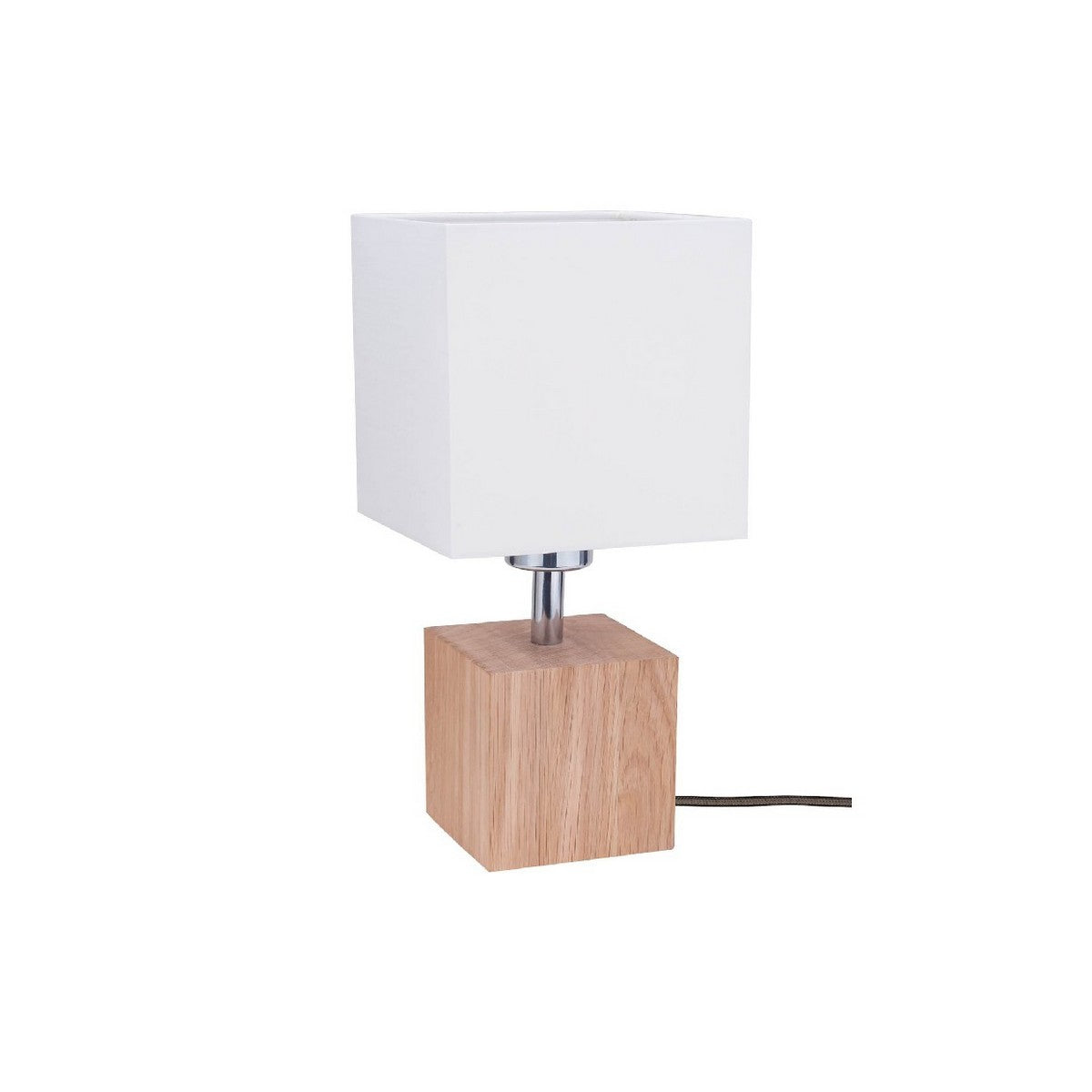 Lampada da Tavolo Trongo, Marrone, Legno, 15x15x31 cm, EPIKASA