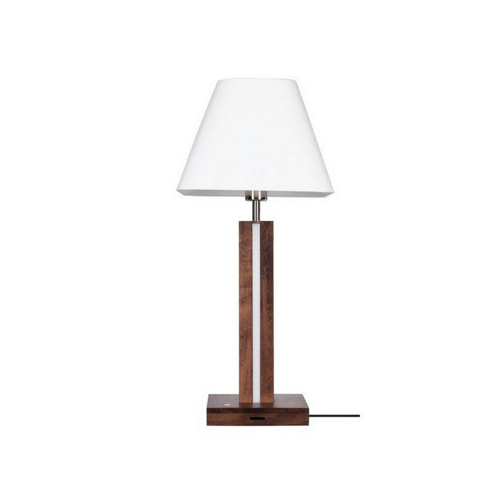 Lampada da Tavolo Quad, Marrone, Legno, 30x30x65 cm, EPIKASA