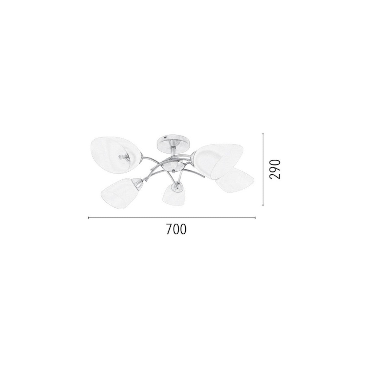 Lampada a Sospensione Viletta, Argento, Metallo, 70x70x29 cm, EPIKASA