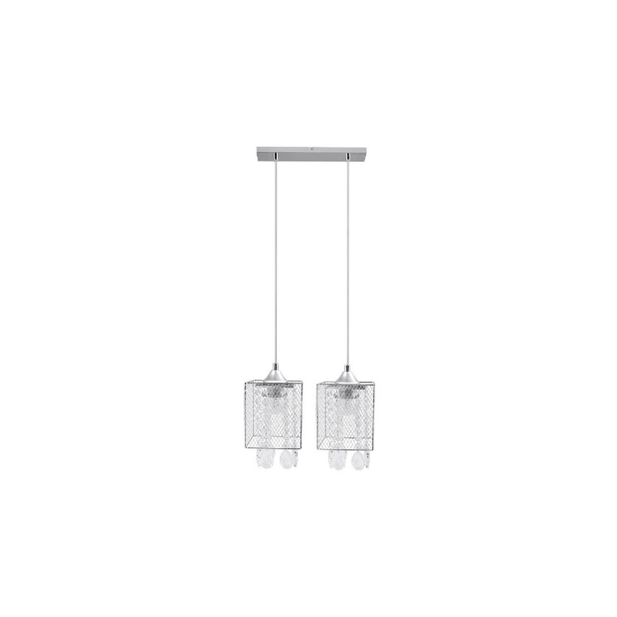 Lampada a Sospensione Gracja, Argento, Metallo, 33x13x130 cm, EPIKASA