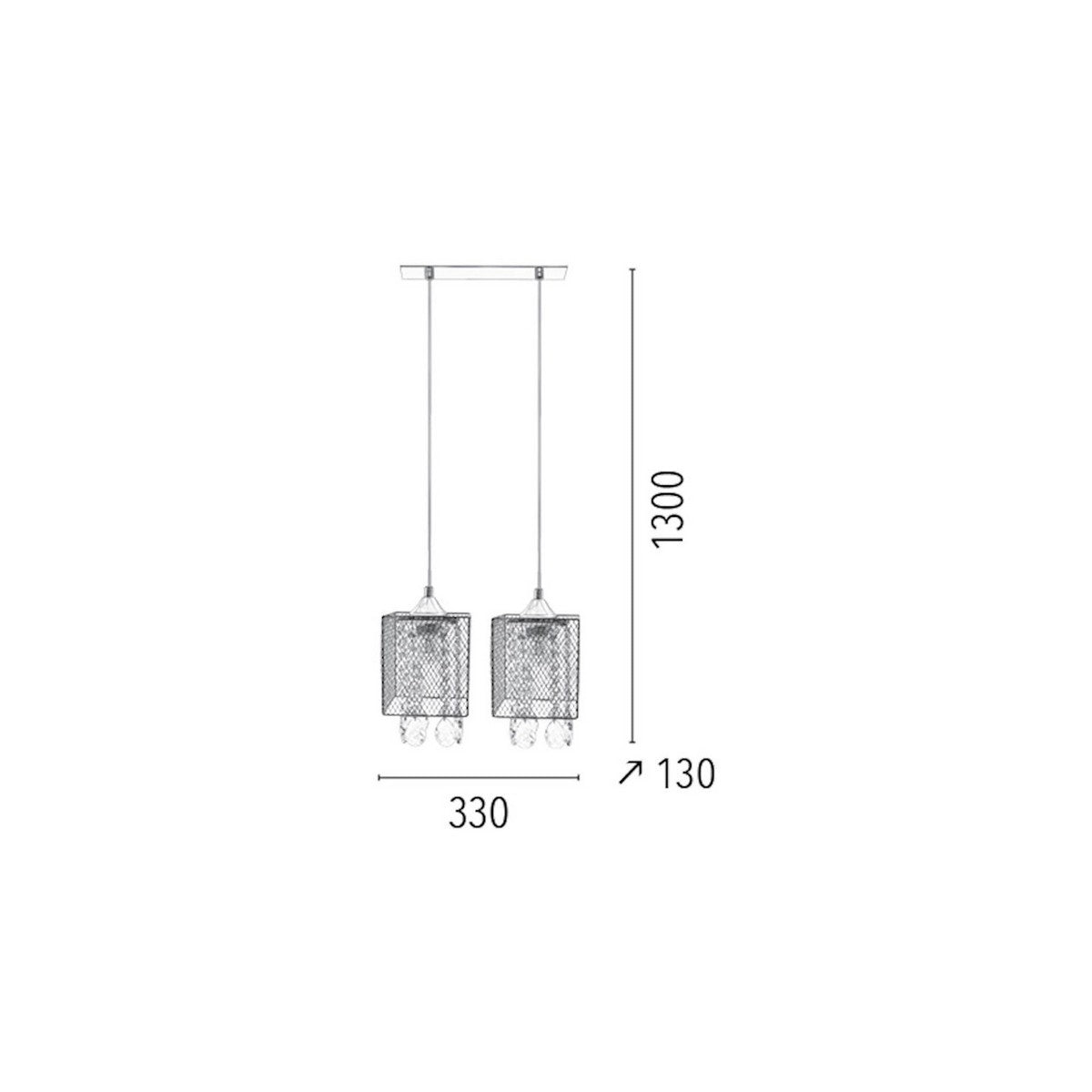 Lampada a Sospensione Gracja, Argento, Metallo, 33x13x130 cm, EPIKASA