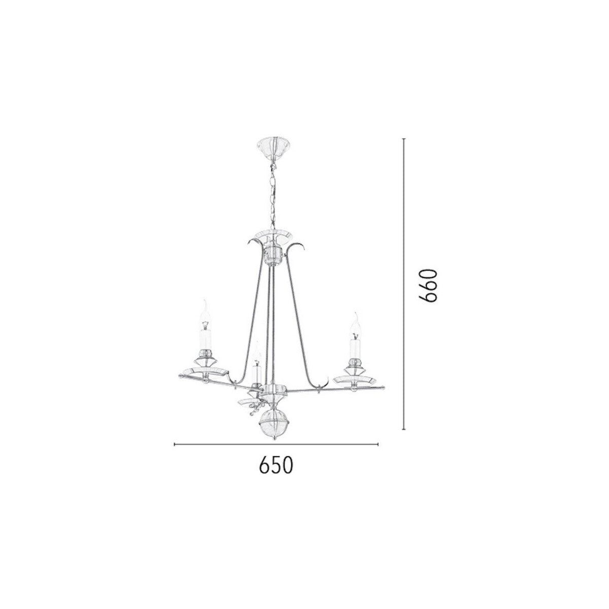 Lampada a Sospensione Catania, Ottone, Metallo, 65x65x66 cm, EPIKASA