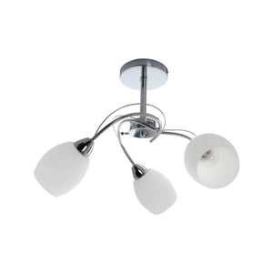 Lampada a Soffitto Pisa, Bianco, Vetro, 58x58x38 cm, EPIKASA