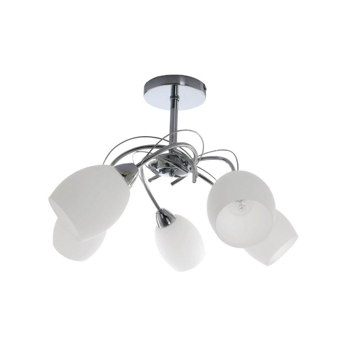 Lampada a Soffitto Pisa, Bianco, Vetro, 58x58x38 cm, EPIKASA