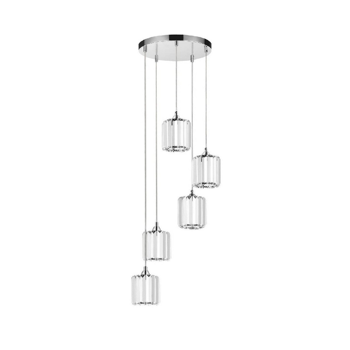 Lampada a Sospensione Merilo, Argento, Vetro, 40x40x140 cm, EPIKASA