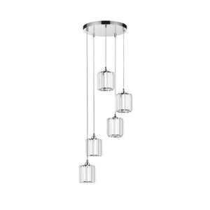 Lampada a Sospensione Merilo, Argento, Vetro, 40x40x140 cm, EPIKASA