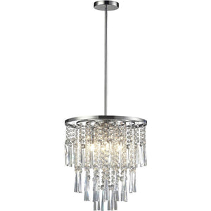 Lampada a Sospensione Luxoria, Argento, Cristallo, 38x38x140 cm, EPIKASA