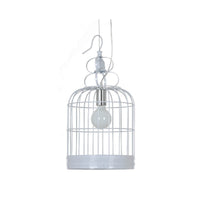 Lampada a Sospensione Cage, Bianco, Metallo, 25x25x104 cm, EPIKASA