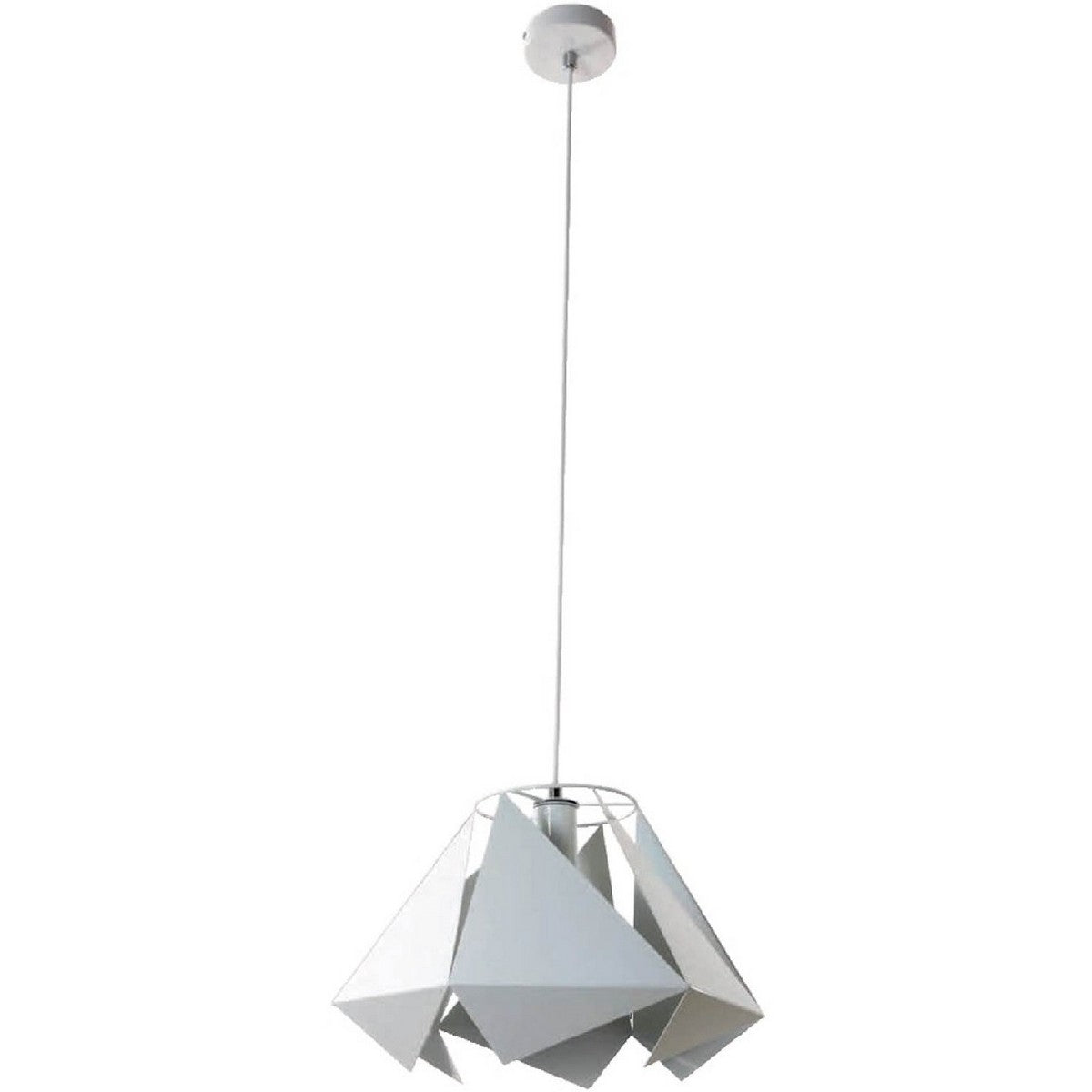 Lampada a Sospensione Kite, Bianco, Metallo, 38x38x105 cm, EPIKASA