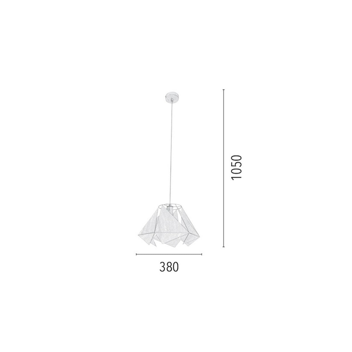 Lampada a Sospensione Kite, Bianco, Metallo, 38x38x105 cm, EPIKASA