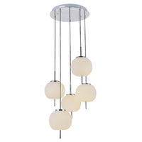 Lampada a Sospensione Apple, Bianco, Vetro, 56x56x152 cm, EPIKASA