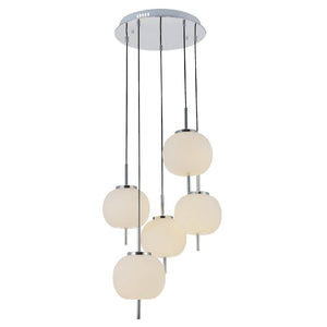 Lampada a Sospensione Apple, Bianco, Vetro, 56x56x152 cm, EPIKASA