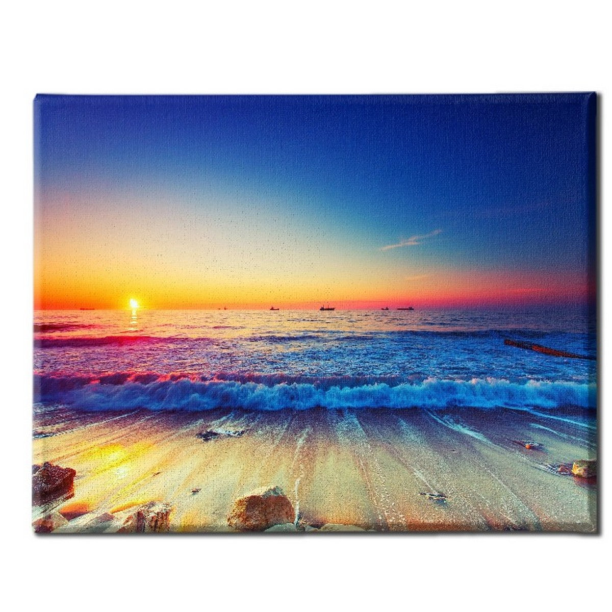 Stampa su Tela Tramonto Sul Mare, Multicolore, Poliestere, 100x3x70 cm, EPIKASA