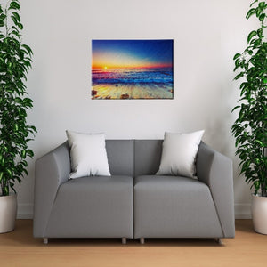 Stampa su Tela Tramonto Sul Mare, Multicolore, Poliestere, 100x3x70 cm, EPIKASA