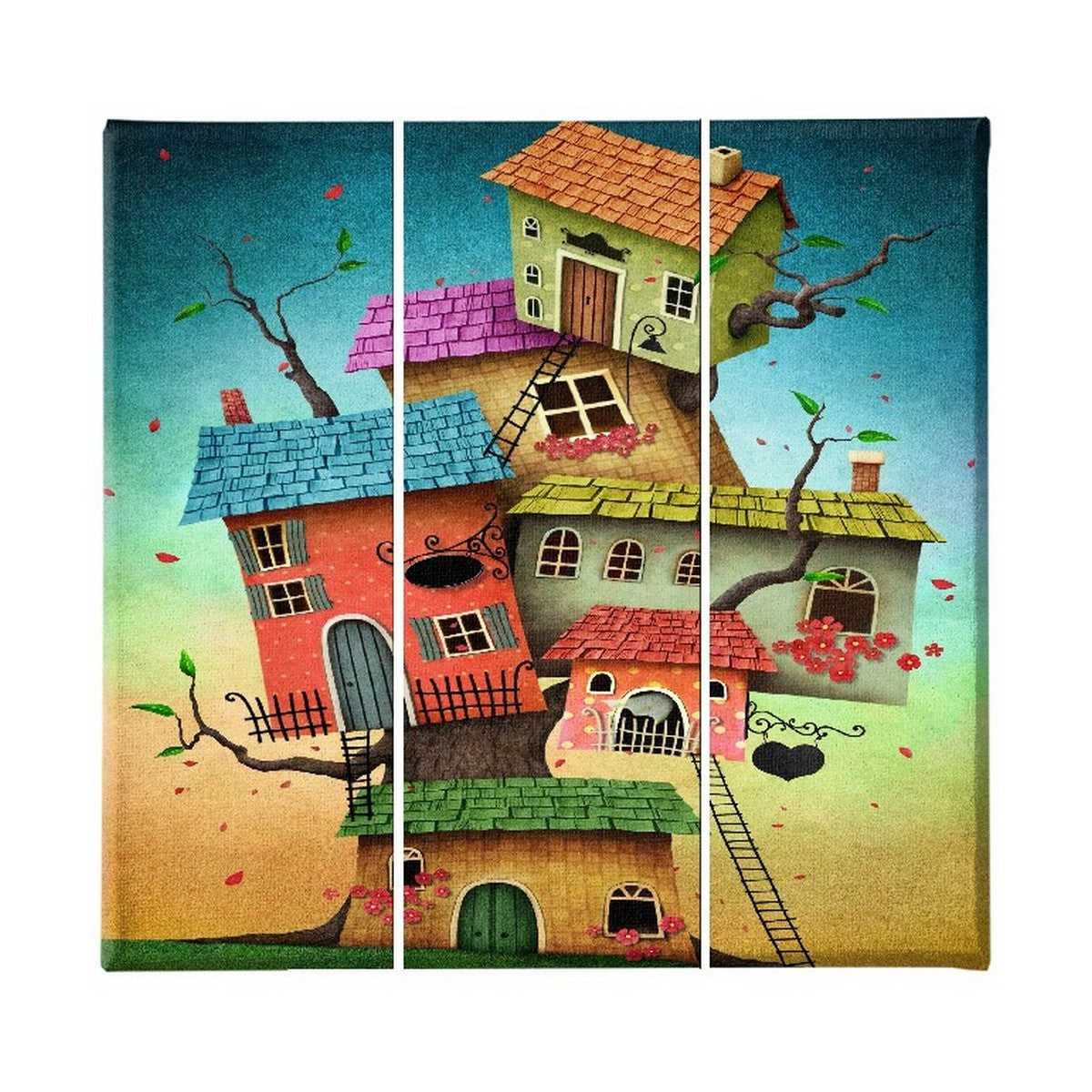 Stampa su Tela per Bambini Casa Sull'Albero, Multicolore, Poliestere, 69x3x50 cm, EPIKASA