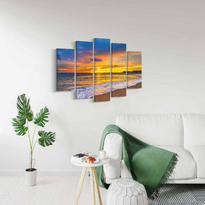 Stampa su Tela Tramonto Sul Mare, Arancione, Poliestere, 100x3x60 cm, EPIKASA