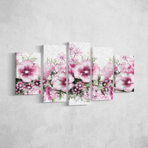 Stampa su Tela Fiori 1, Rosa, Poliestere, 100x3x60 cm, EPIKASA