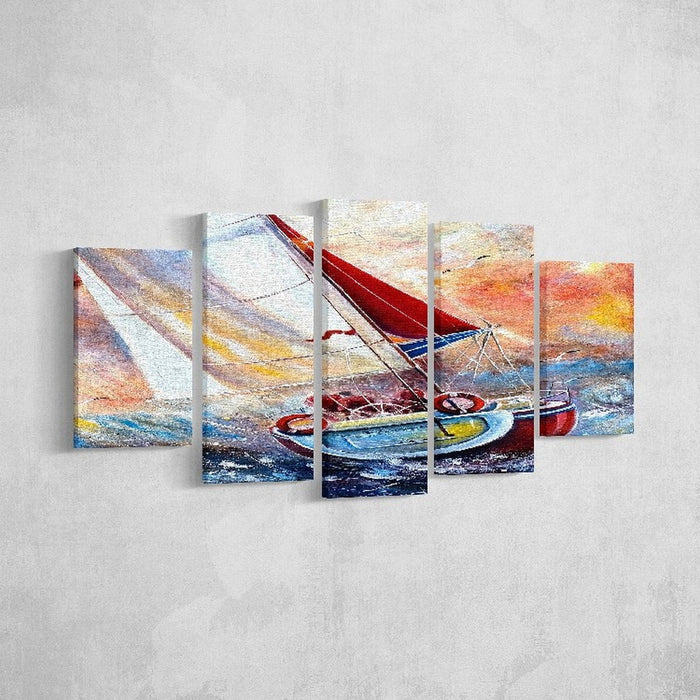 Stampa su Tela Mare 2, Multicolore, Poliestere, 100x3x60 cm, EPIKASA