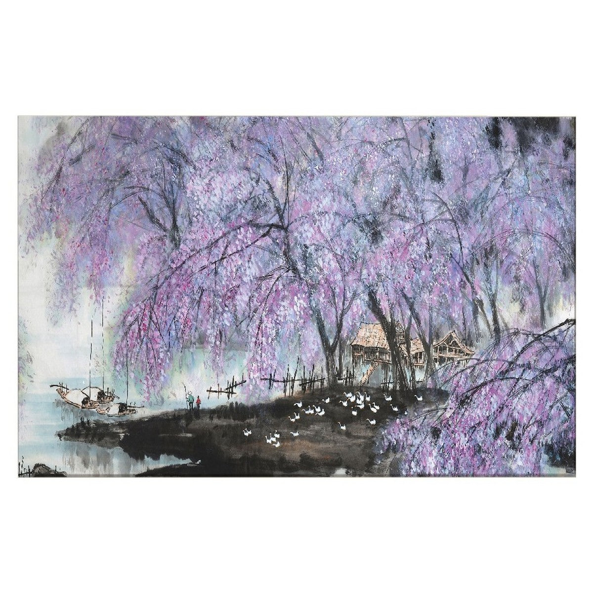 Stampa su Tela Albero 3, Viola, Poliestere, 150x3x100 cm, EPIKASA