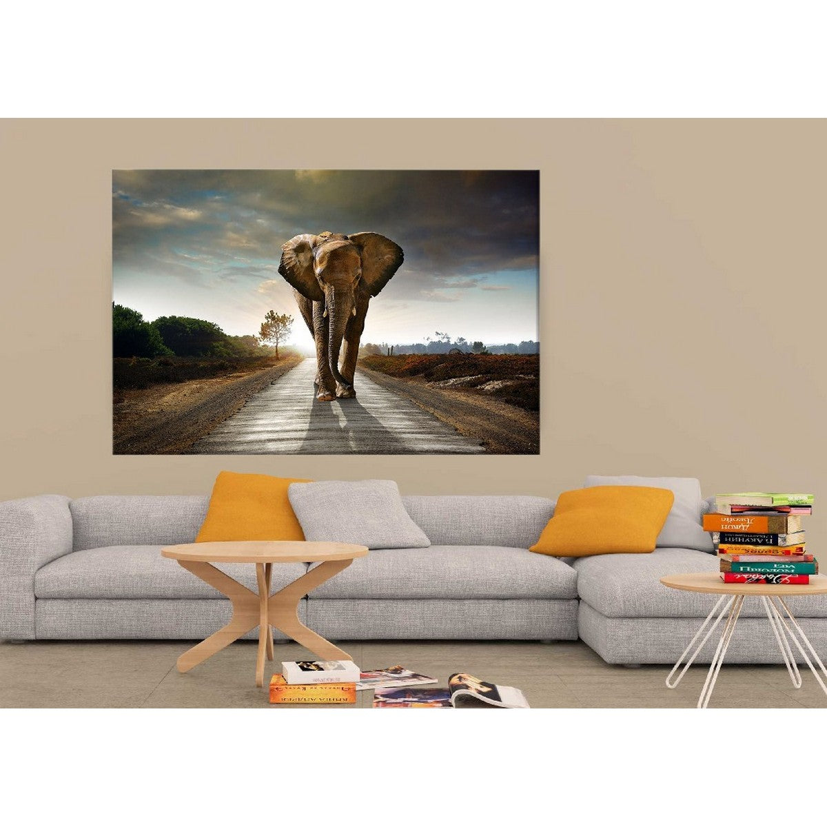 Stampa su Tela Elefante, Multicolore, Poliestere, 150x3x100 cm, EPIKASA