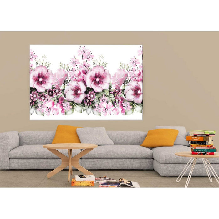 Stampa su Tela Fiori 4, Rosa, Poliestere, 150x3x100 cm, EPIKASA