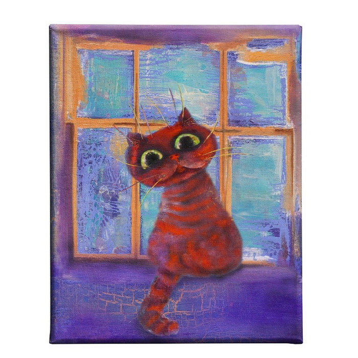 Stampa su Tela Gatto, Multicolore, Poliestere, 45x3x70 cm, EPIKASA